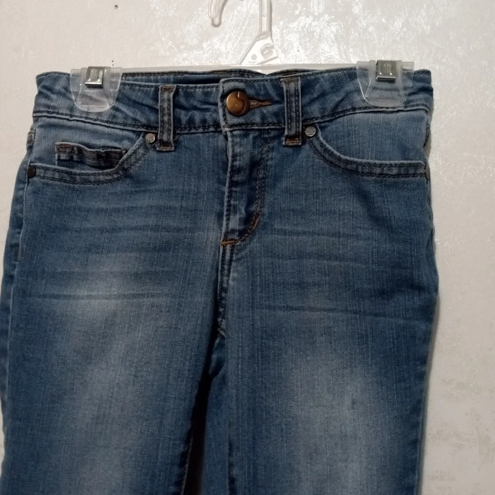 Joe's Jeans Girls Blue Skinny Jeans with Tulip Frayed Hem - Size 8 - Picture 3 of 9